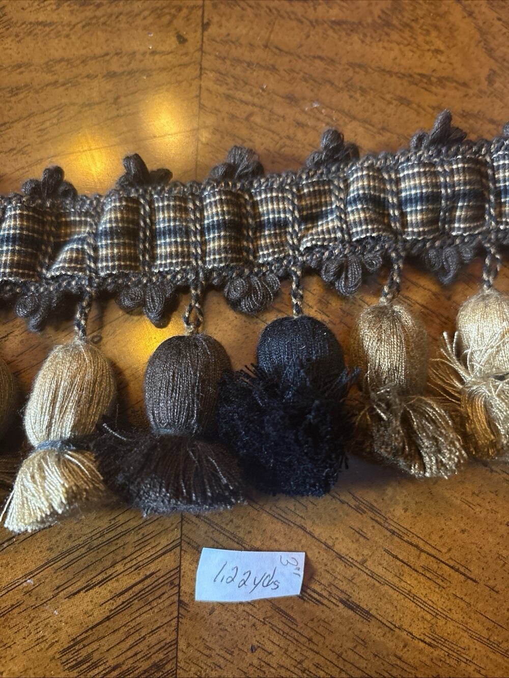 1.22 Yards Onion Tassel Fringe Trim - Brown,Cocoa,Tan